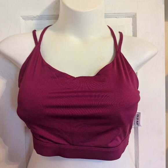 NwT Burgundy Pink Old Navy Active Light Support Sports Bra - 3X - Picture 1 of 3